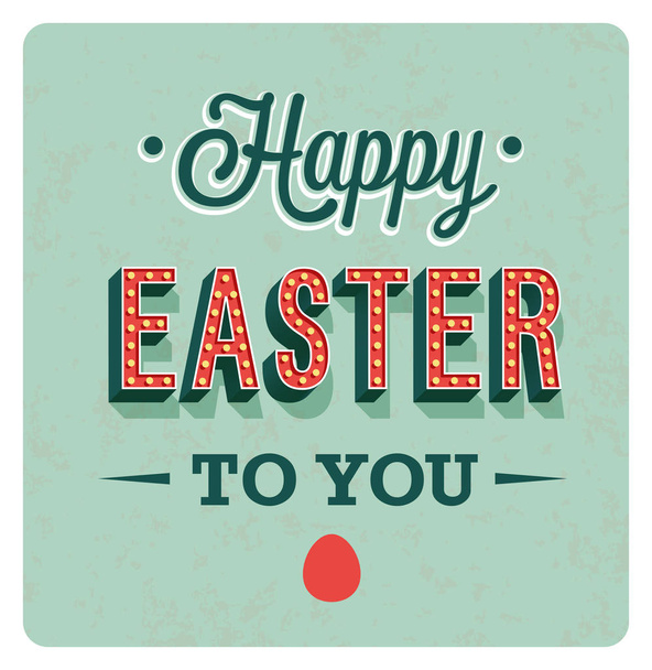 Happy Easter Day vintage greeting card. - Vector, afbeelding