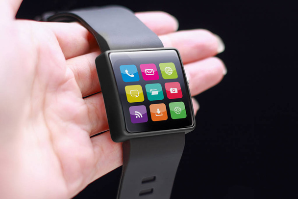 App icons with smartwatch - Photo, Image