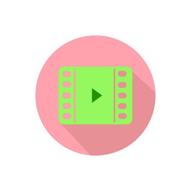 video play. on a white in a bright circle - Vecteur, image