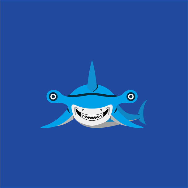Ο σφυροκέφαλος καρχαρίας απεικόνιση διάνυσμα - Διάνυσμα, εικόνα