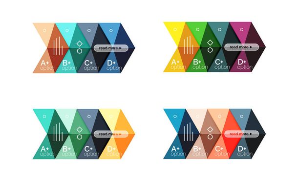 Vektorové kolekce barevných geometrických tvarů infografika bannery - Vektor, obrázek