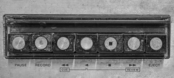 カセット デッキ、レコードの再生ボタン - 写真・画像