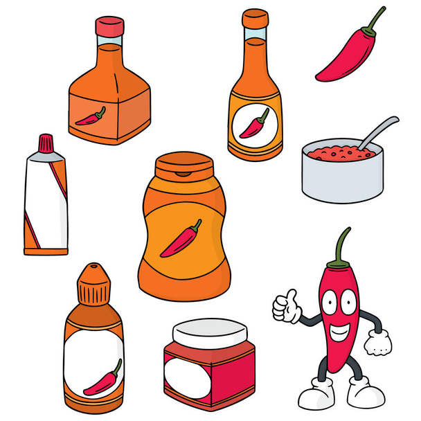 vector set of chilli product - Vector, Image