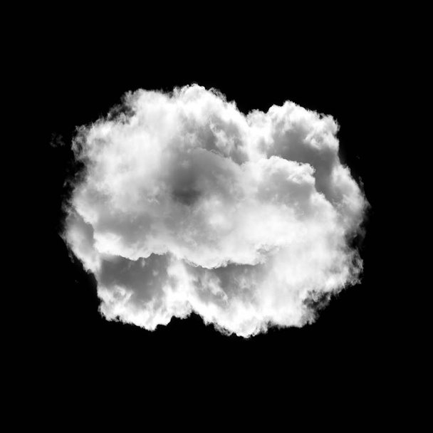 White fluffy cloud isolated over black background - Photo, Image