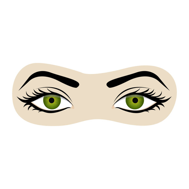 цветовой силуэт с открытыми женскими глазами и бровями
 - Вектор,изображение