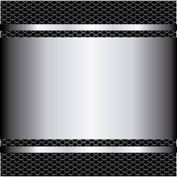 металевий гриль фон з тарілкою і гвинтами
 - Вектор, зображення