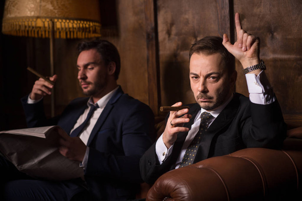 Rich businessmen with cigars - Фото, зображення
