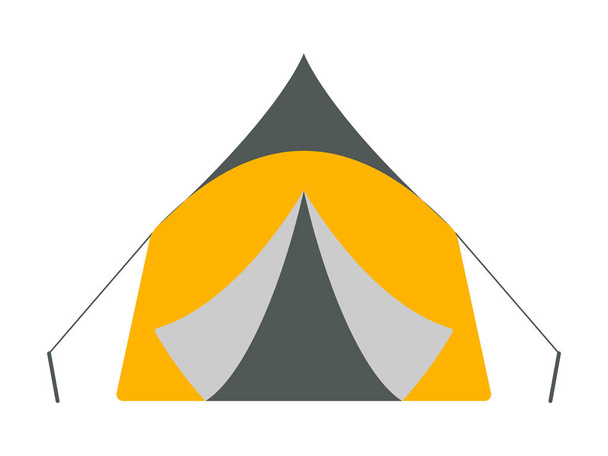 テント アイコン。観光設備。川のボート旅行 web 要素。ベクトル図 - ベクター画像