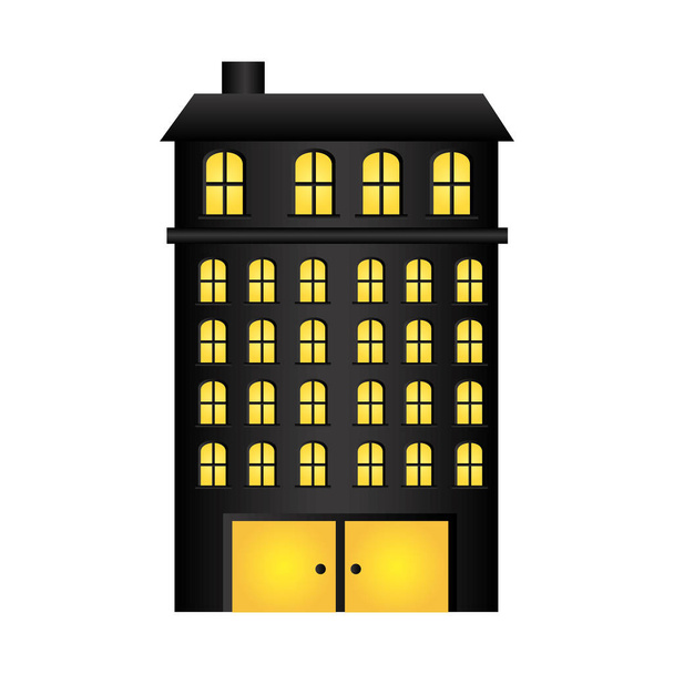 κτίρια κατοικίας με αρκετούς ορόφους - Διάνυσμα, εικόνα