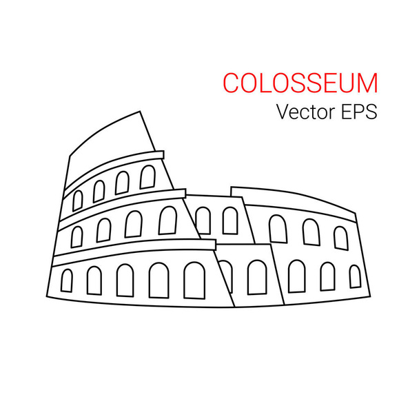 Vector Line Icono del Coliseo, Roma, Italia
. - Vector, imagen