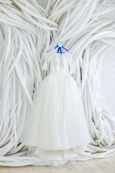wedding dress in the white room - Photo, Image