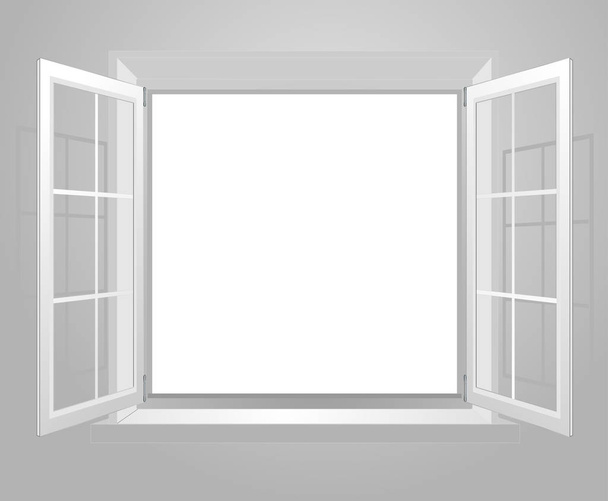 Kunststof venster vector eps 10 geopend - Vector, afbeelding