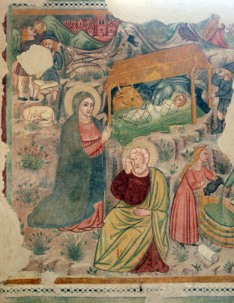 Belén, pintura al fresco
 - Foto, Imagen