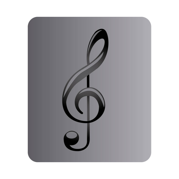 tasto quadrato grigio con chiave di violino segno musica
 - Vettoriali, immagini