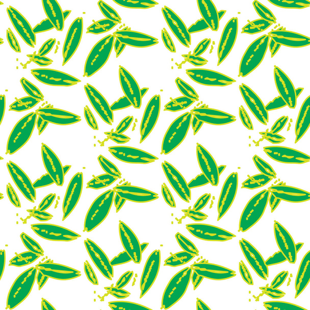zöld virágos absztrakt varrat nélküli mintát egyszerű elemekkel levelek - Vektor, kép