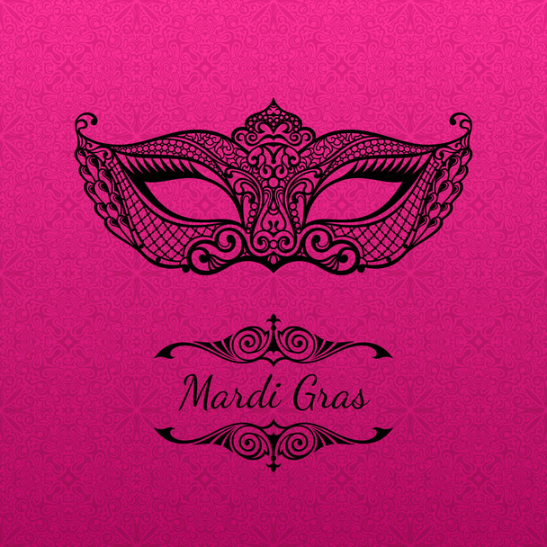 Beautiful mask of lace. Mardi Gras vector background - Vector, Image