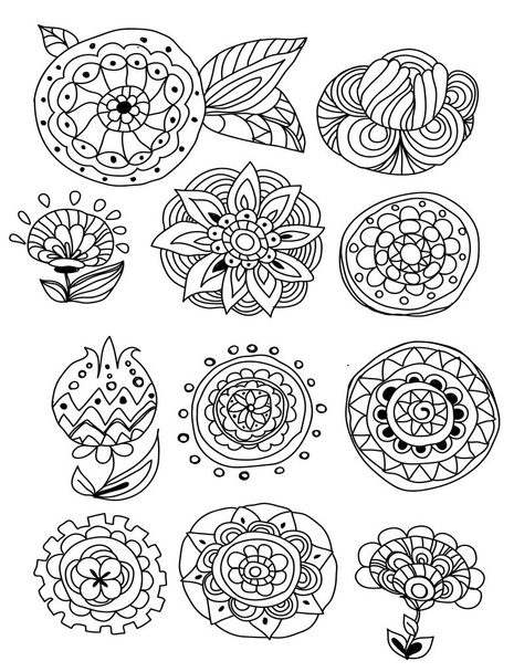 vector pattern with decorative flowers - Vector, afbeelding