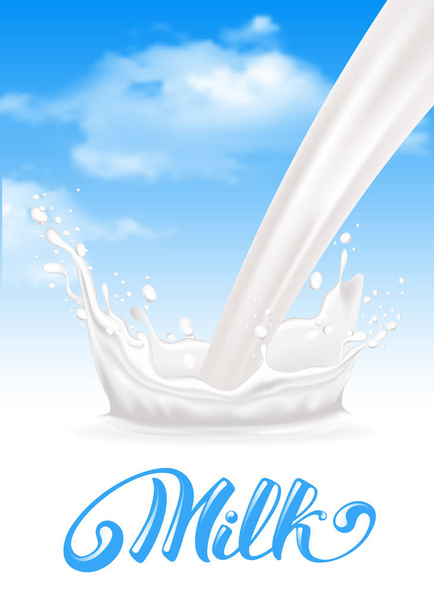 Salpicadura de leche como corona
 - Vector, Imagen
