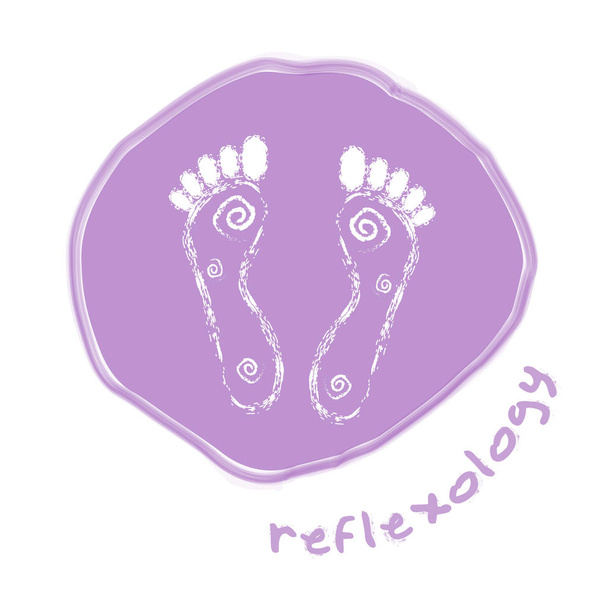 Reflexology foot massage. Foot massage symbol. Stock vector. Flat design. - Vector, Image