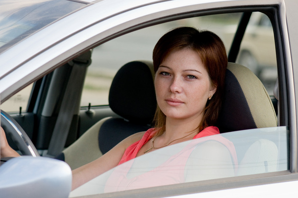 Woman in a car - Photo, Image