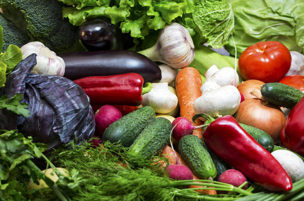 Hintergrund von frischem Gemüse  - Foto, Bild