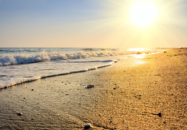 Pôr-do-sol praia tranquilo
 - Foto, Imagem