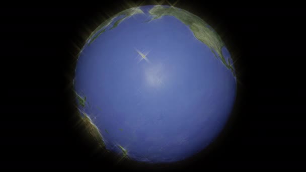 По центру безшовні петлю світло проблиск земної кулі (Золотий версія) - Кадри, відео