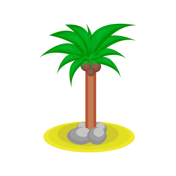 Мультяшна пальма з какосом
 - Вектор, зображення