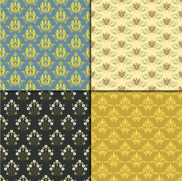 Vector damask vintage seamless pattern background. - Vector, Image