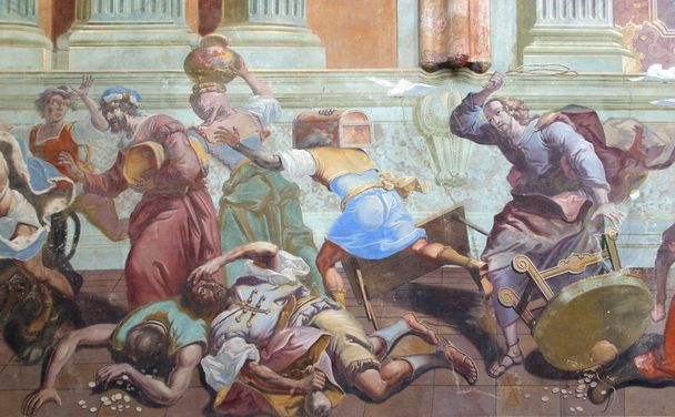 Христос изгоняет торговцев из храма
 - Фото, изображение