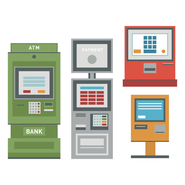 ATM icons vector illustration. - Vector, Imagen