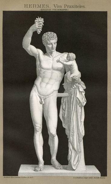 Vintahe 1894 Hermes řeckého Práxitelem Olympia - Fotografie, Obrázek