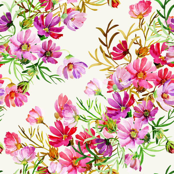 Nahtloses Muster Gartenblumen - Foto, Bild