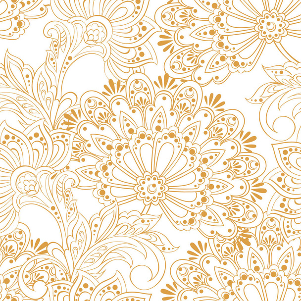 ethnic flowers seamless vector pattern - Vector, Image