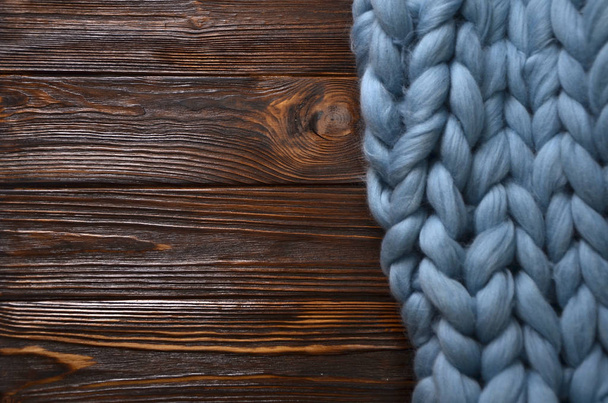 手染めメリノ ・ ウール、メリノウールの手作りニットの大きな毛布、超分厚い糸、トレンディなコンセプト - 写真・画像
