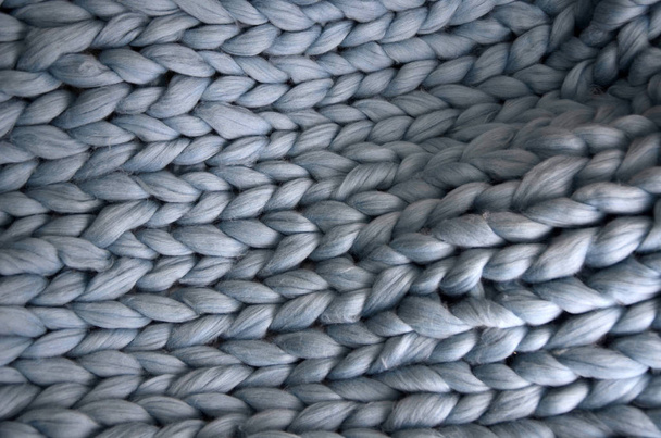手染め紡績用メリノ ・ ウール、メリノウールの手作りニット大きな毛布、超分厚い糸、トレンディなコンセプト - 写真・画像