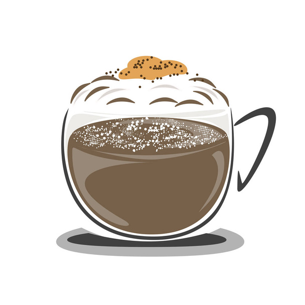 гаряча капучино скляна кава
 - Вектор, зображення