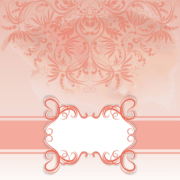 Frame and ornate on watercolor background - Vettoriali, immagini