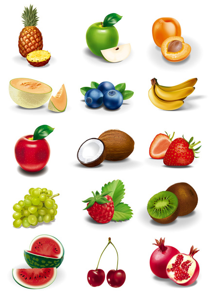 owoce i jagody ilustracje - Zdjęcie, obraz