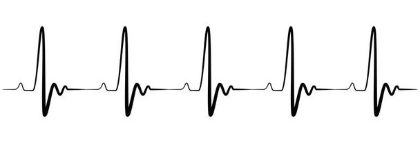 Ilustração da forma do coração do batimento cardíaco da bandeira
 - Vetor, Imagem