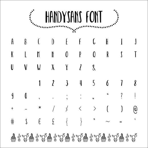Vector Hand drawn sans font. Full collection - Vector, Image