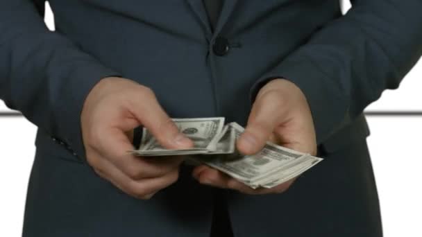 Männliche Hände beim Geldzählen. - Filmmaterial, Video