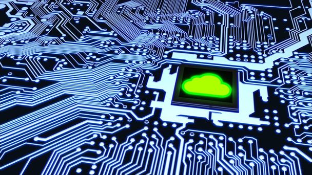 Cloud Computing circuit board concept de cybersécurité
 - Photo, image