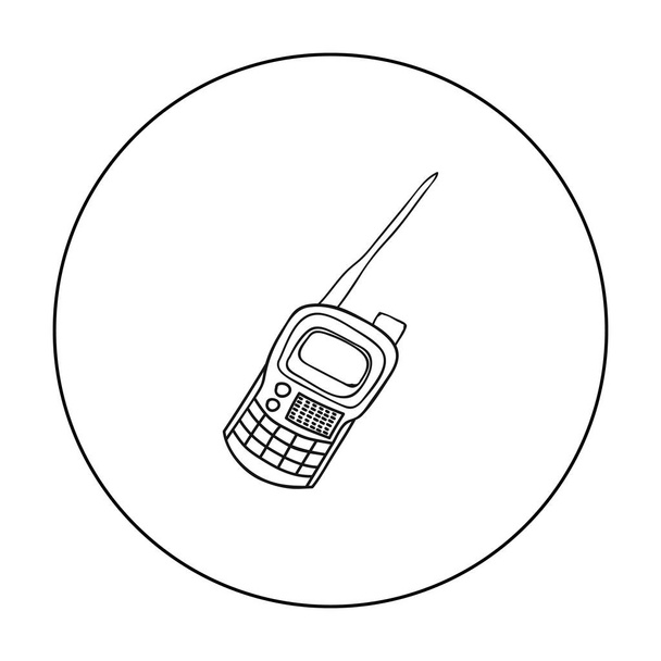 Handheld transceiver icon in outline style isolated on white background. Paintball symbol stock vector illustration. - Vektor, Bild