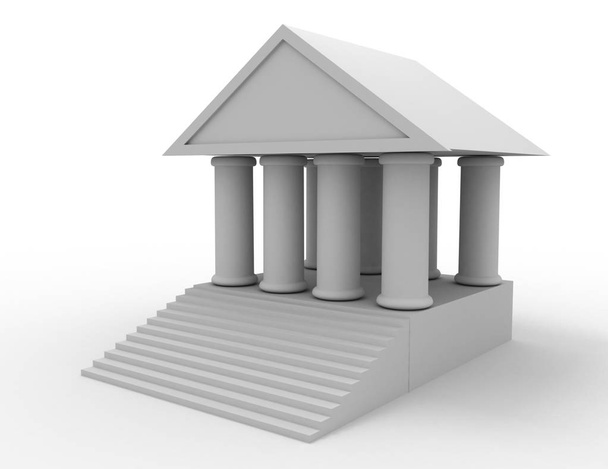иконка банка 3d. иллюстрация на белом фоне
 - Фото, изображение