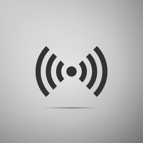 Wi-Fi sítě plochý ikonu symbolu na šedém pozadí. Vektorové ilustrace - Vektor, obrázek