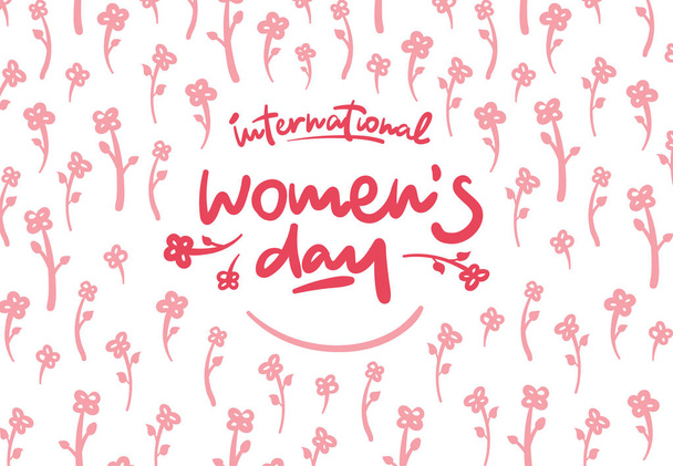 International womens day lettering vector logo postcard - ベクター画像