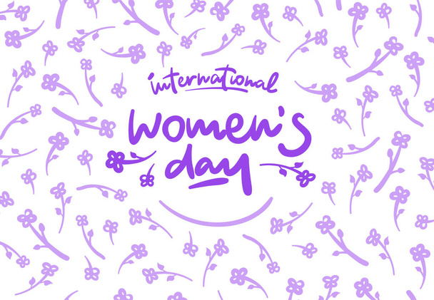 International womens day lettering vector logo postcard - Vecteur, image