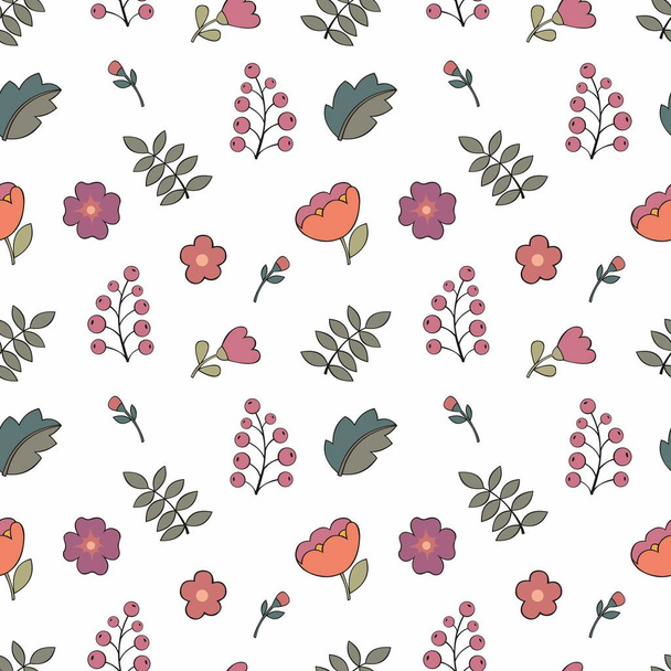Seamless pattern with floral elements - Vettoriali, immagini