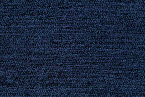柔らかい繊維原料からネイビー ブルーの背景。自然な風合いの生地. - 写真・画像